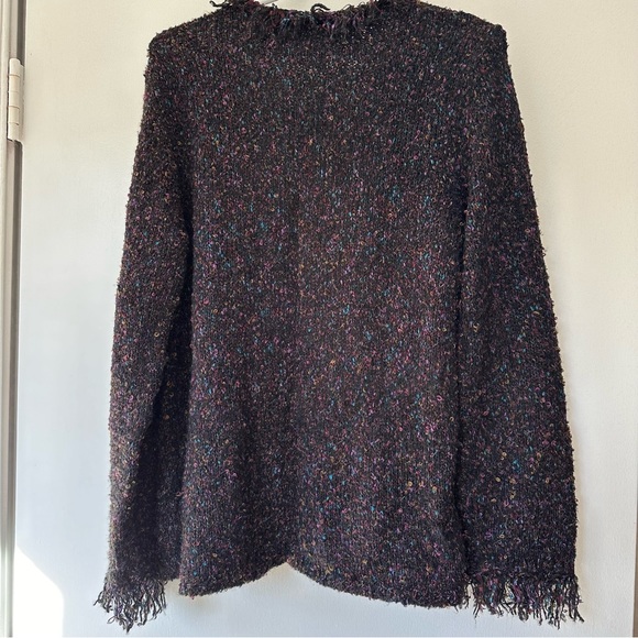 Coldwater Creek fringe trimmed purple cardigan - Picture 2 of 6